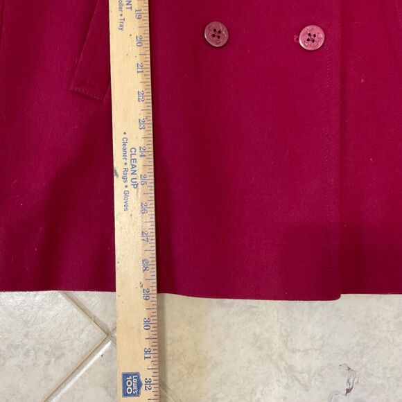 Pendleton Vintage Wool Pea Coat ANCHOR BUTTONS Size 8 Lined Jacket maroon USA - Picture 7 of 12